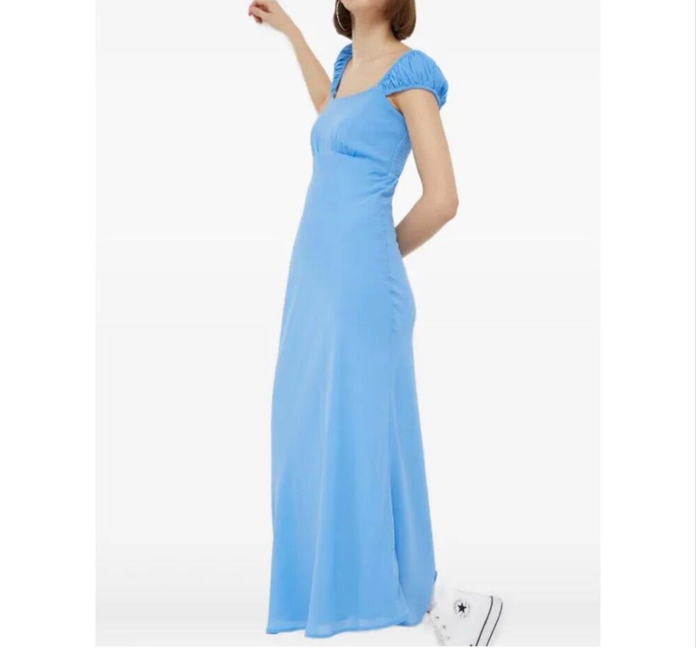 Abercrombie & Fitch Gathered Sleeve Maxi Dress L